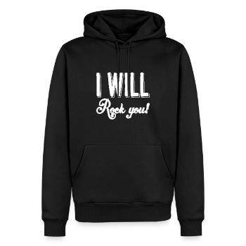 Je vais te bercer - Sweat à capuche Premium bio Homme - noir - Devant - Nico (187cm)