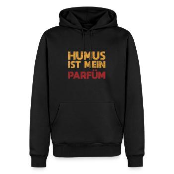 Humus Ist Mein Parfüm - Männer Premium Bio Hoodie - Schwarz - Vorne - Nico (187cm)