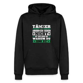 Les danseurs ne discutent pas - Sweat à capuche Premium bio Homme - noir - Devant - Nico (187cm)
