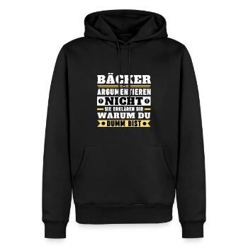 Bakers don't argue - Men’s Premium Organic Hoodie - black - Front - Nico (187cm)