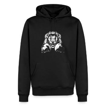 Löwe Boxer Boxen MMA Kampfsport - Männer Premium Bio Hoodie - Schwarz - Vorne - Nico (187cm)