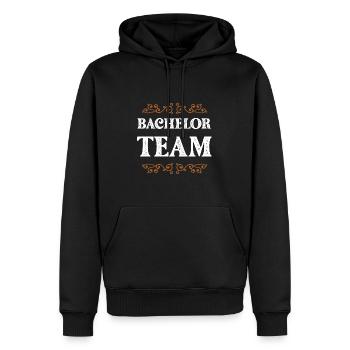 Équipage Bachelor - Sweat à capuche Premium bio Homme - noir - Devant - Nico (187cm)