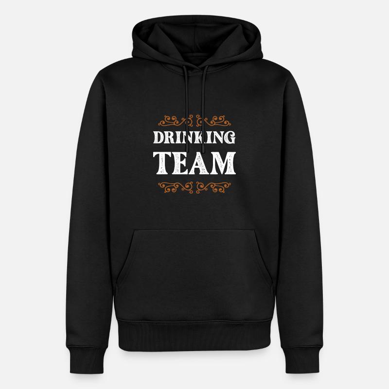 Drinking Crew - Männer Premium Bio Hoodie - Schwarz