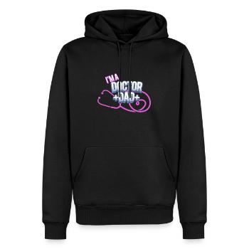 Je suis médecin et papa - Sweat à capuche Premium bio Homme - noir - Devant - Nico (187cm)