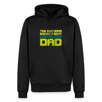 Le papa organisateur de soirée cinéma en plein air - Sweat à capuche Premium bio Homme - noir - Devant - Nico (187cm)