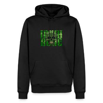 Fête de la Saint-Patrick - Crâne - Os irlandais - Sweat à capuche Premium bio Homme - noir - Devant - Nico (187cm)