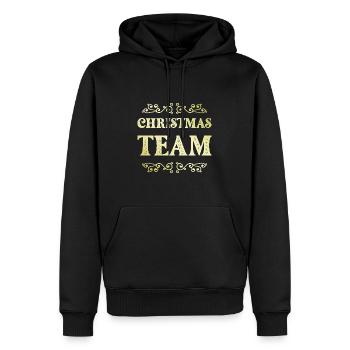 L’équipe de Noël - Sweat à capuche Premium bio Homme - noir - Devant - Nico (187cm)