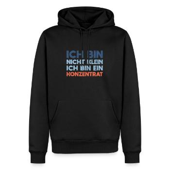 Ich Bin Nicht Klein, Ich Bin Ein Konzentrat - Männer Premium Bio Hoodie - Schwarz - Vorne - Nico (187cm)