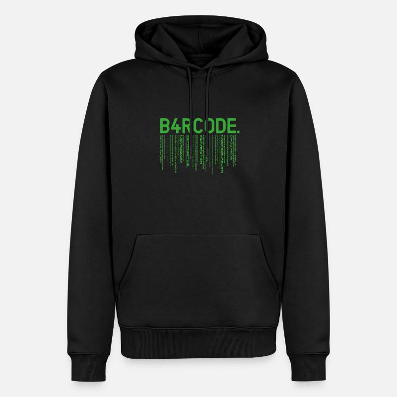 B4RCODE. Matrix - Männer Premium Bio Hoodie - Schwarz