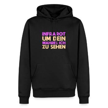 Infrarot, Um Dein Wahres Ich Zu Sehen - Männer Premium Bio Hoodie - Schwarz - Vorne - Nico (187cm)