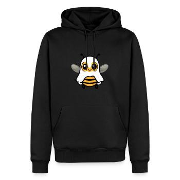 Abeille Halloween Bande dessinée Fantôme - Sweat à capuche Premium bio Homme - noir - Devant - Nico (187cm)