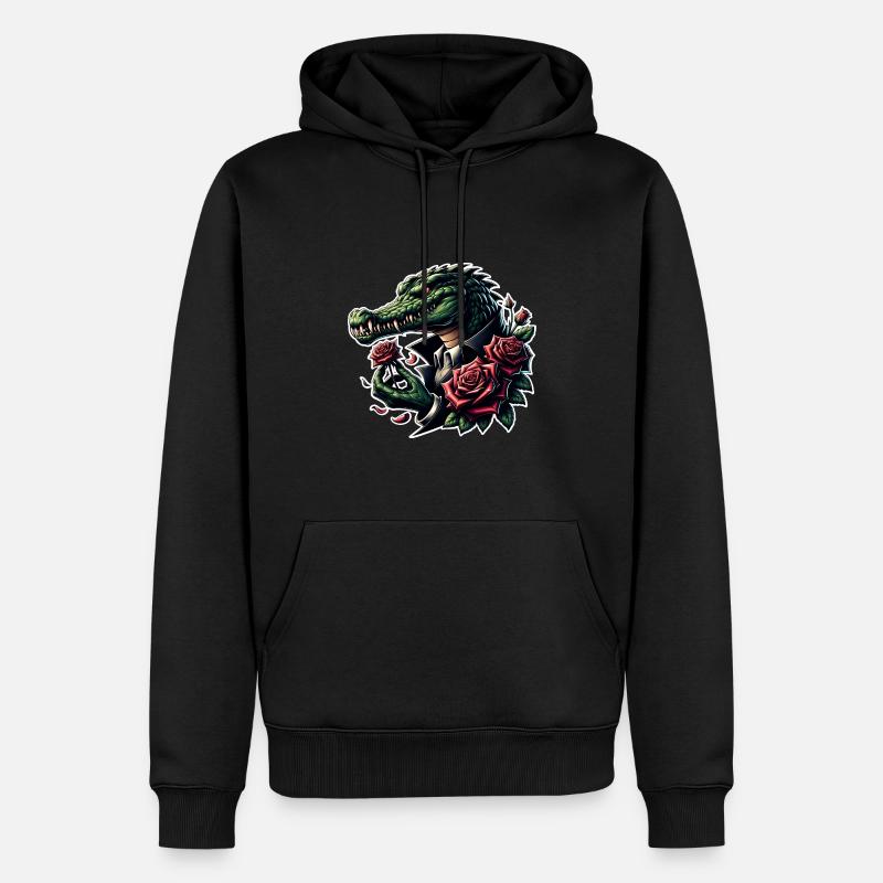Krokodil - Männer Premium Bio Hoodie - Schwarz