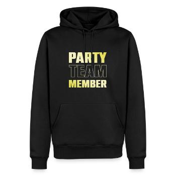 Équipe du parti - Sweat à capuche Premium bio Homme - noir - Devant - Nico (187cm)