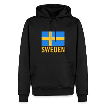 Schweden mit schwedischer Flagge - Männer Premium Bio Hoodie - Schwarz - Vorne - Nico (187cm)