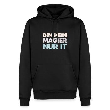 Bin Kein Magier, Nur IT - Männer Premium Bio Hoodie - Schwarz - Vorne - Nico (187cm)