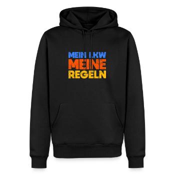 Mein LKW, Meine Regeln - Männer Premium Bio Hoodie - Schwarz - Vorne - Nico (187cm)