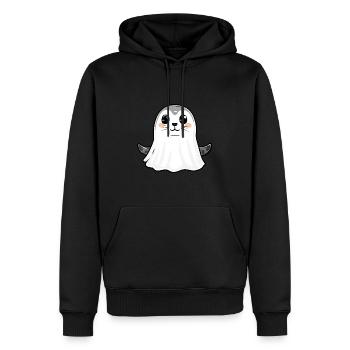 Robbe Tier Halloween Comic Geist - Männer Premium Bio Hoodie - Schwarz - Vorne - Nico (187cm)