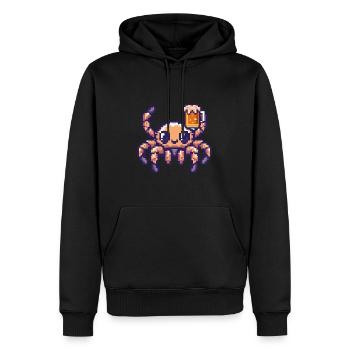 Tarantula Pixel Bière - Sweat à capuche Premium bio Homme - noir - Devant - Nico (187cm)