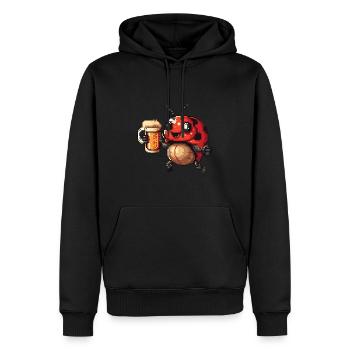 Bière Ladybug Pixel - Sweat à capuche Premium bio Homme - noir - Devant - Nico (187cm)