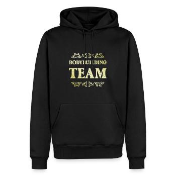 Équipe de musculation - Sweat à capuche Premium bio Homme - noir - Devant - Nico (187cm)