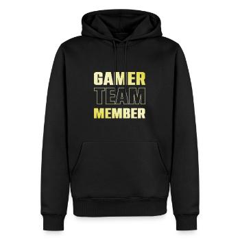 Gamer Team - Männer Premium Bio Hoodie - Schwarz - Vorne - Nico (187cm)