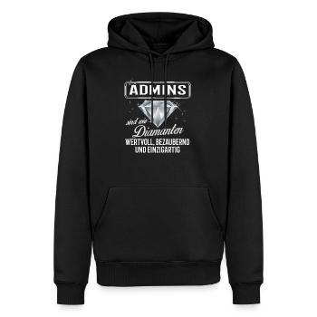 ADMINS - DM - Männer Premium Bio Hoodie - Schwarz - Vorne - Nico (187cm)