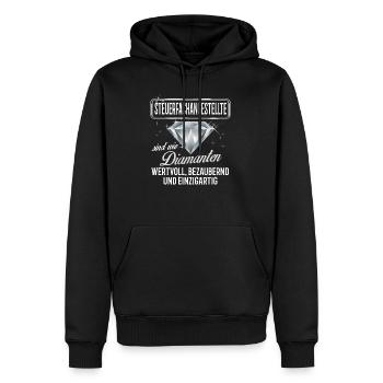 STEUERFACHANGESTELLTE -DM - Männer Premium Bio Hoodie - Schwarz - Vorne - Nico (187cm)