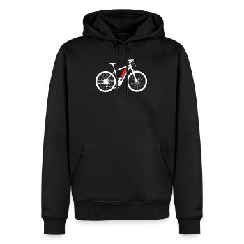 Vélo électrique - Sweat à capuche Premium bio Homme - noir - Devant - Nico (187cm)