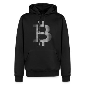 BITCOIN Pixel LOGO JUST HODL IT BITCOIN TRUST - Sweat à capuche Premium bio Homme - noir - Devant - Nico (187cm)