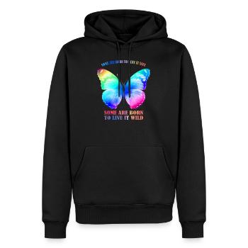 Butterfly Rainbow - Graphique Rainbow Butterfly - Sweat à capuche Premium bio Homme - noir - Devant - Nico (187cm)