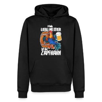 Mein Lieblingstier ist der Zapfhahn, Bier Trinken - Männer Premium Bio Hoodie - Schwarz - Vorne - Nico (187cm)