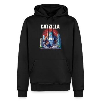 Catzilla Invasion - Sweat à capuche Premium bio Homme - noir - Devant - Nico (187cm)