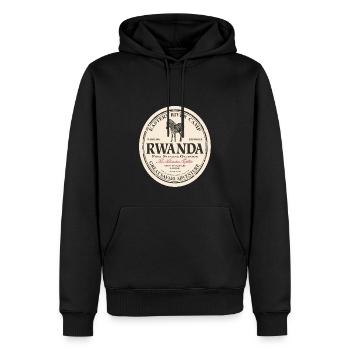 Rwanda - Zèbre - Sweat à capuche Premium bio Homme - noir - Devant - Nico (187cm)