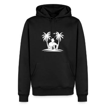 Insel Party Urlaub Silhouette - Männer Premium Bio Hoodie - Schwarz - Vorne - Nico (187cm)