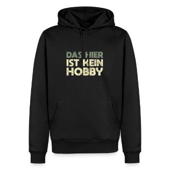 Das Hier Ist Kein Hobby - Männer Premium Bio Hoodie - Schwarz - Vorne - Nico (187cm)