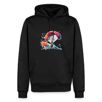 Moteur Paramoteur - Sweat à capuche Premium bio Homme - noir - Devant - Nico (187cm)