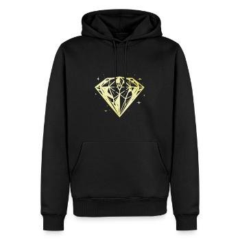Diamant Juwel Gold Silhouette - Männer Premium Bio Hoodie - Schwarz - Vorne - Nico (187cm)