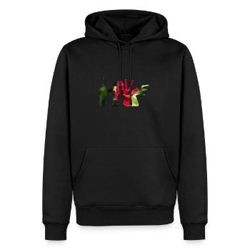 L'Amour des Mains - Sweat à capuche Premium bio Homme - noir - Devant - Nico (187cm)
