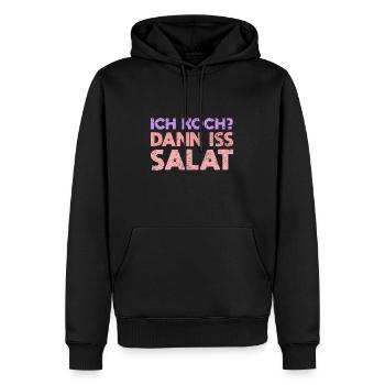 Ich Koch? Dann Iss Salat - Männer Premium Bio Hoodie - Schwarz - Vorne - Nico (187cm)