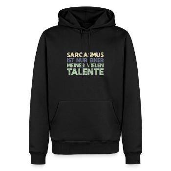 Sarcasmus Ist Nur Einer Meiner Vielen Talente - Männer Premium Bio Hoodie - Schwarz - Vorne - Nico (187cm)