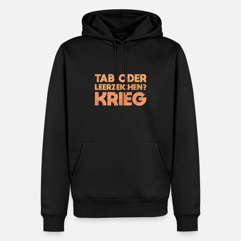 Tab Oder Leerzeichen? Krieg - Männer Premium Bio Hoodie - Schwarz