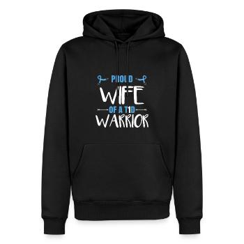 Stolze Frau eines T1D-Kriegers - Männer Premium Bio Hoodie - Schwarz - Vorne - Nico (187cm)