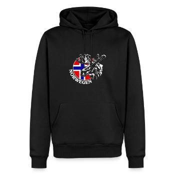 NORWEGEN Elch Tier Wildnis Wilsigns - Männer Premium Bio Hoodie - Schwarz - Vorne - Nico (187cm)