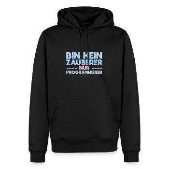 Bin Kein Zauberer, Nur Programmierer - Männer Premium Bio Hoodie - Schwarz - Vorne - Nico (187cm)