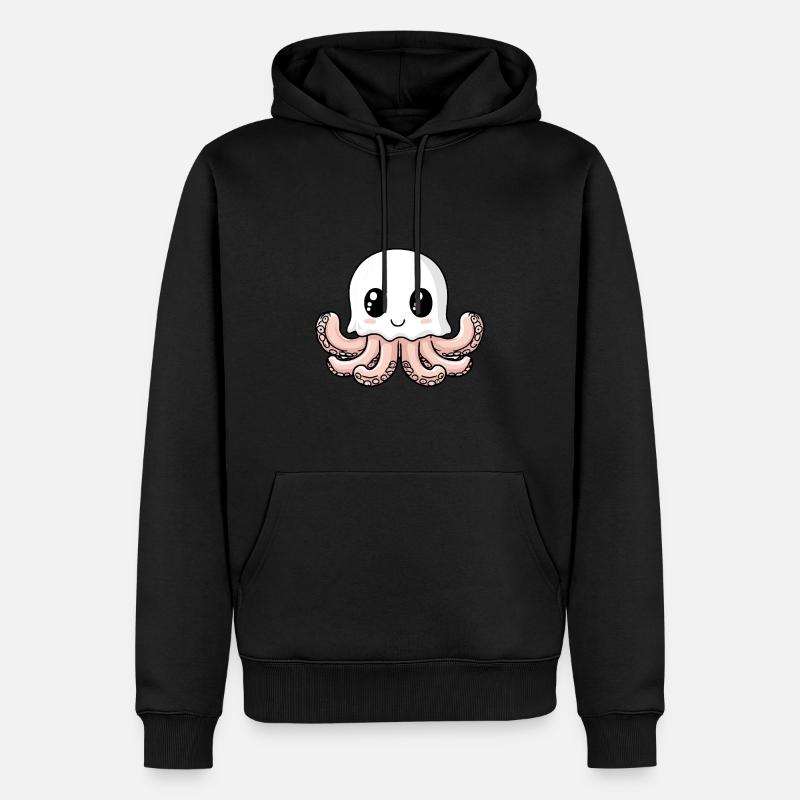 Octopus Halloween Comic Ghost - Sweat à capuche Premium bio Homme - noir