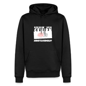 Arbeitsloses Gehirn - Männer Premium Bio Hoodie - Schwarz - Vorne - Nico (187cm)