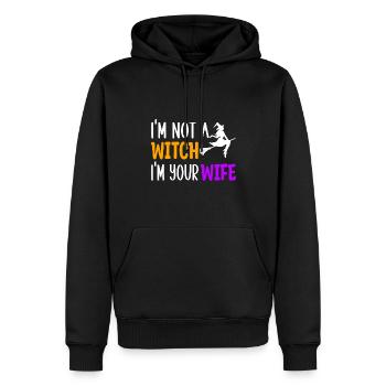 I m not a witch im your wife white - Hexe - Männer Premium Bio Hoodie - Schwarz - Vorne - Nico (187cm)