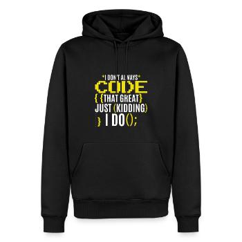 Funny Coding Joke - Men’s Premium Organic Hoodie - black - Front - Nico (187cm)