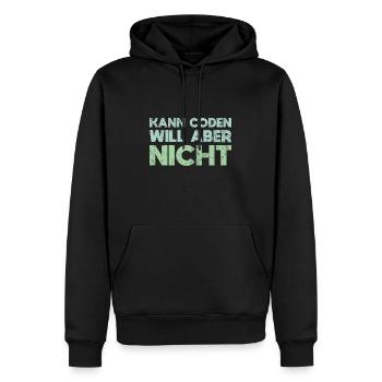 Kann Coden, Will Aber Nicht - Männer Premium Bio Hoodie - Schwarz - Vorne - Nico (187cm)