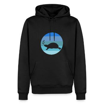 Tortue de mer Créature marine Tortue rétro - Sweat à capuche Premium bio Homme - noir - Devant - Nico (187cm)